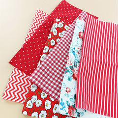 6pcs Square Printed DIY Fabric for Sewing Dress Garment Decorating