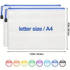 Mesh Zipper Bag for Organizing Puzzle Bags, Letters A4s, School Supplies