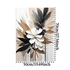 3D Brushstroke Puzzle with Petals and Brown Leaves - Home Decor Decompression