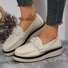 Women's Platform Loafers Round Toe Non Slip Shoes