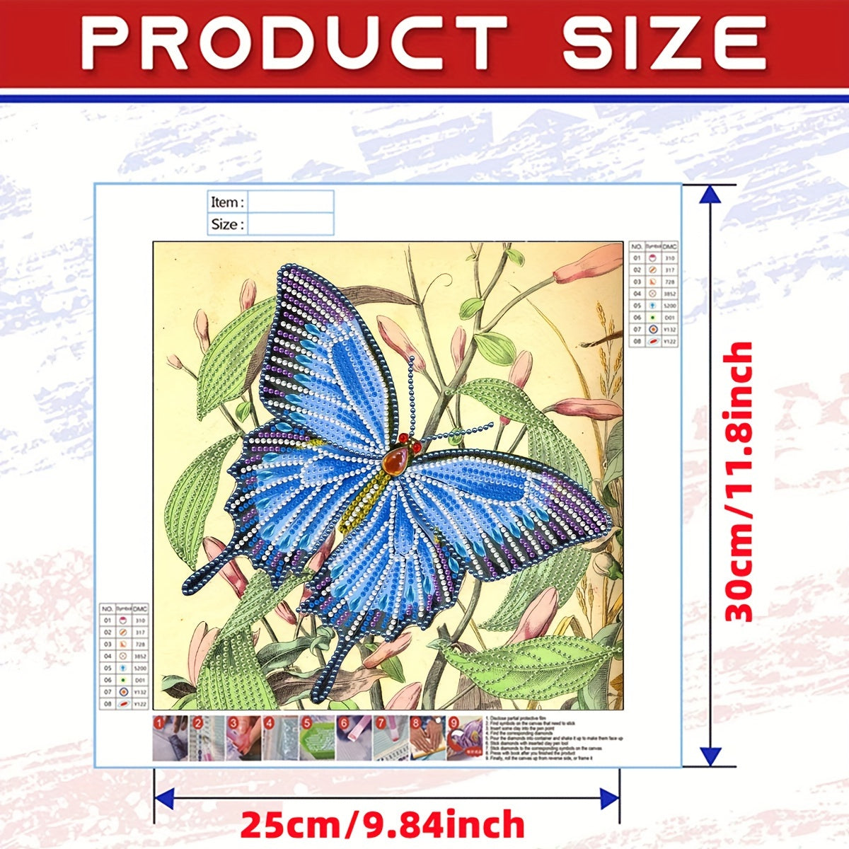 Butterfly Pattern Diamond Painting Kit - DIY 5D Diamond Art Kit