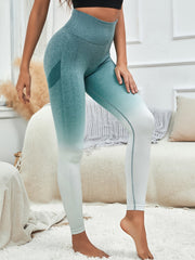 Ombre High Waist Yoga Fitness Leggings Stretchy Butt Lifting Running Pants