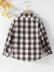 Boys Plaid Shirts Long Sleeve Button Down Tops Spring Fall Outwear