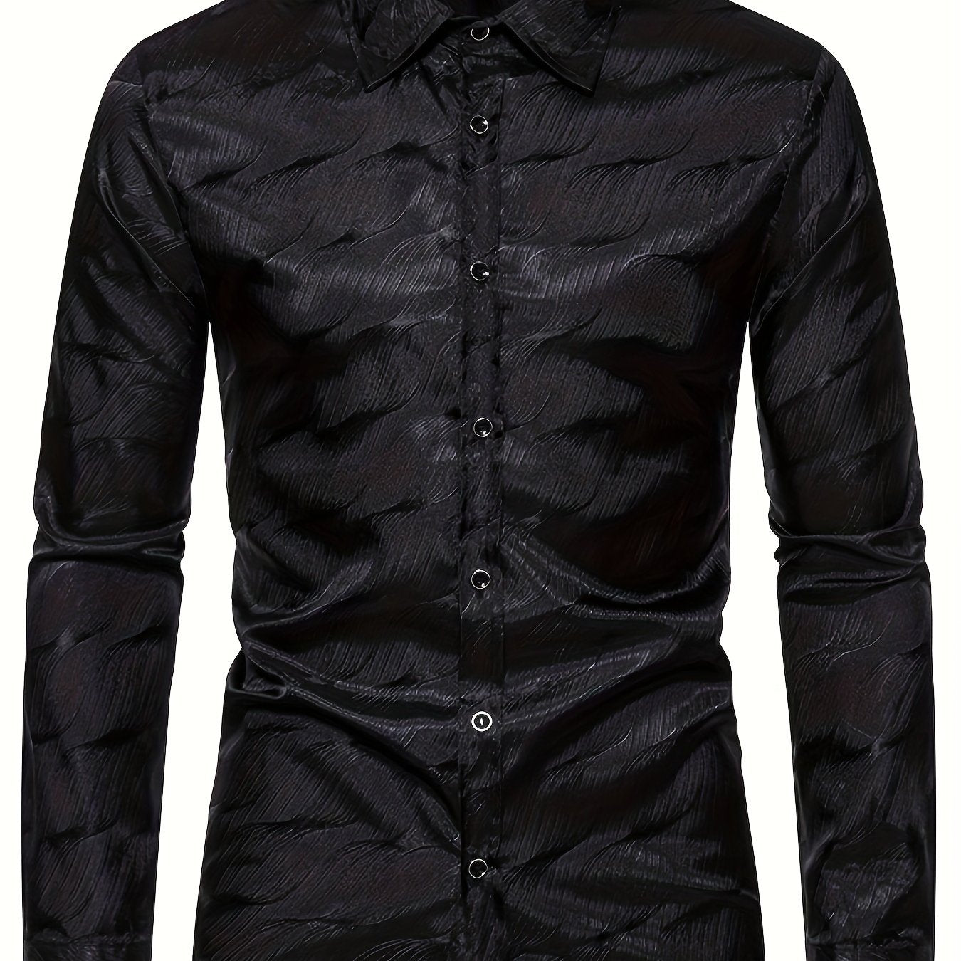 Men's Casual Dress Shirt Turn Down Collar Long Sleeve Regular Fit