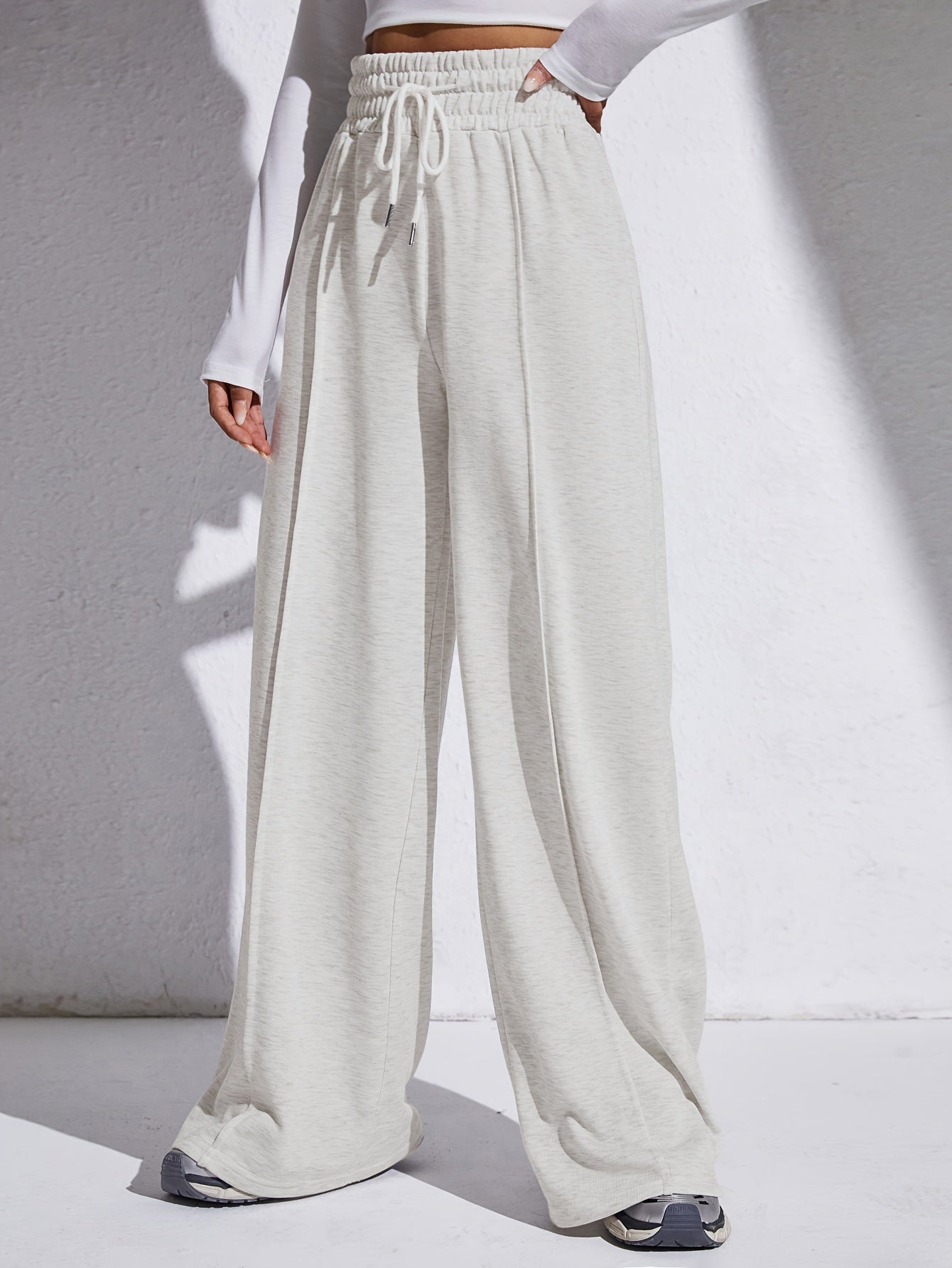 Elastic Waist Wide Leg Pants for Women