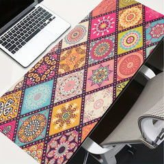 Retro Floral Pattern Mousepad Keyboard Pad Rubber Anti Slip Office Desk Mat
