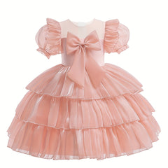 Girls Princess Dress with Big Bow Tiered Tulle - Party Wedding Evening