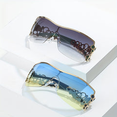 Y2K Wrap Around Sunglasses UV400 for Beach Party Club