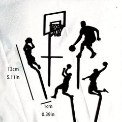 5pcs Boys Basketball Scene Cake Decoration Set