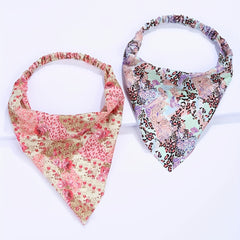 Boho Floral Triangle Scarf Vintage Printed Headband Elastic Hawaii Turban Bandan