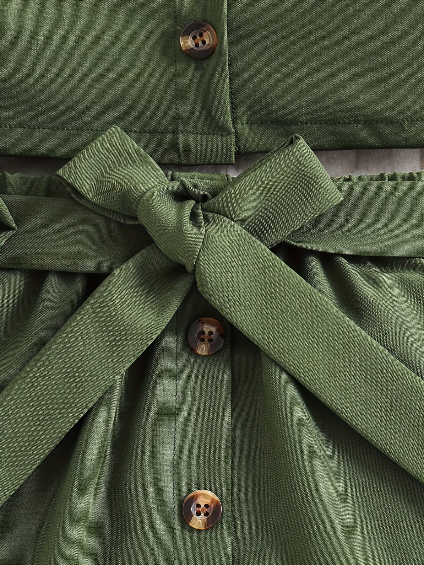 Girl's 2pcs Button Front Jacket & Belted Skirt Set for Spring Autumn