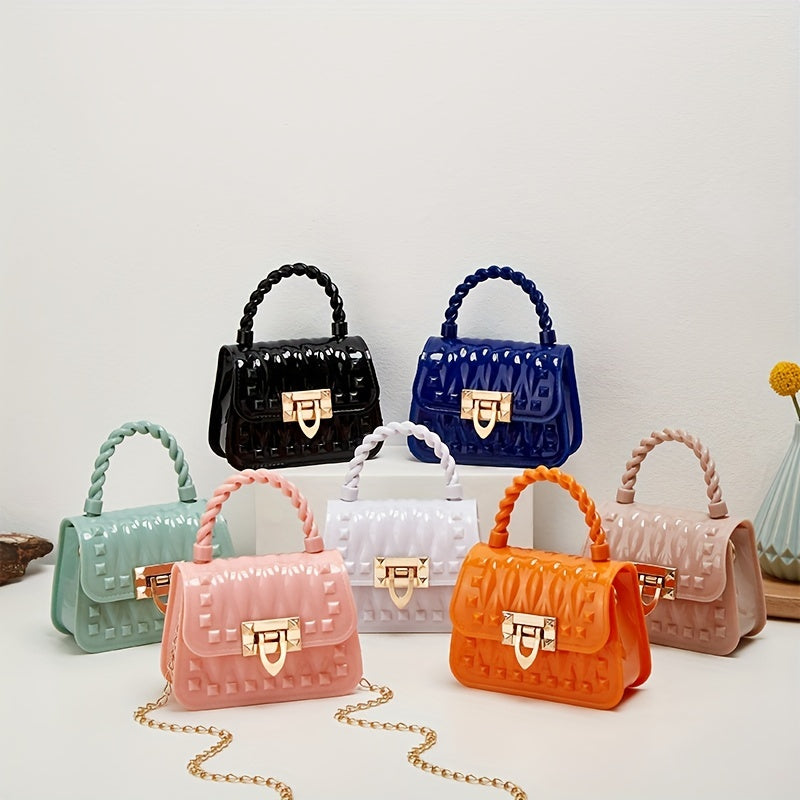 Mini Jelly Studded Handbags Candy Crossbody Bag PVC Purse For Women