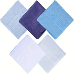 5 Pack Men's Large Pocket Square Scarves Soft Fabric Set Light Dark