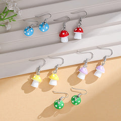 10pcs Random Color Little Mushrooms Kids' Funny Earrings