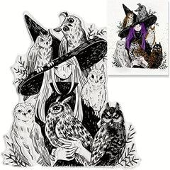 Halloween Witch Owl Stamps for DIY Scrapbooking