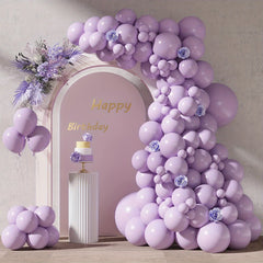 87pcs Pastel Purple Balloons in Various Sizes for Garland Arch Decorations