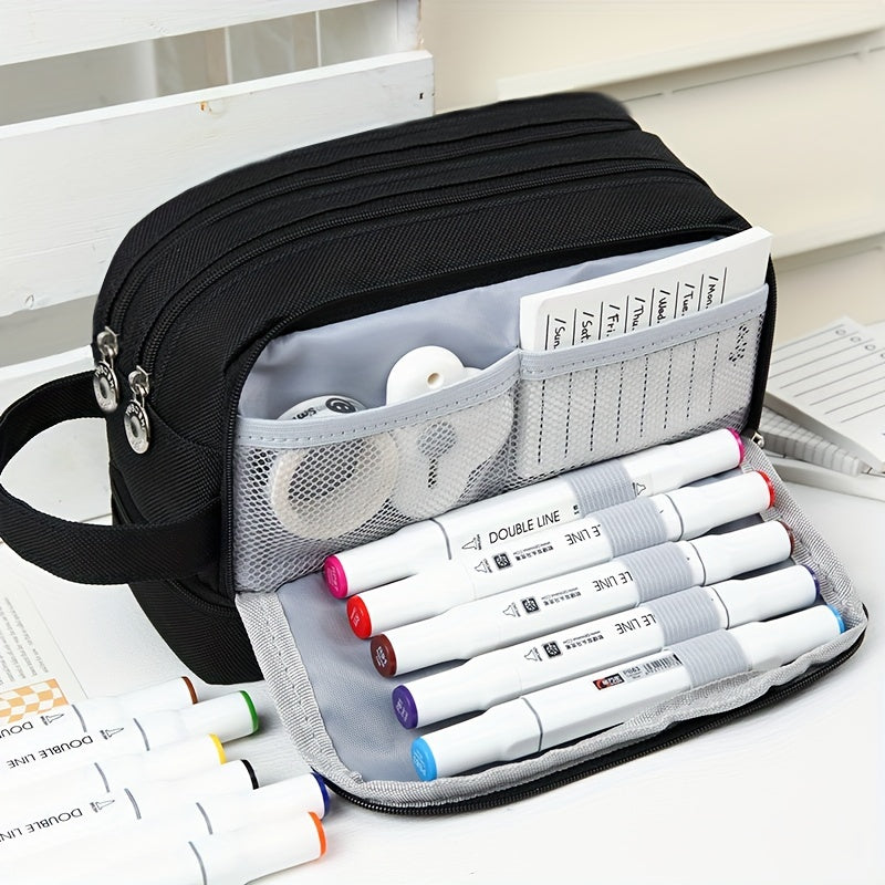 Large Pencil Case Stationery Bag Handheld Box Makeup Bag Portable
