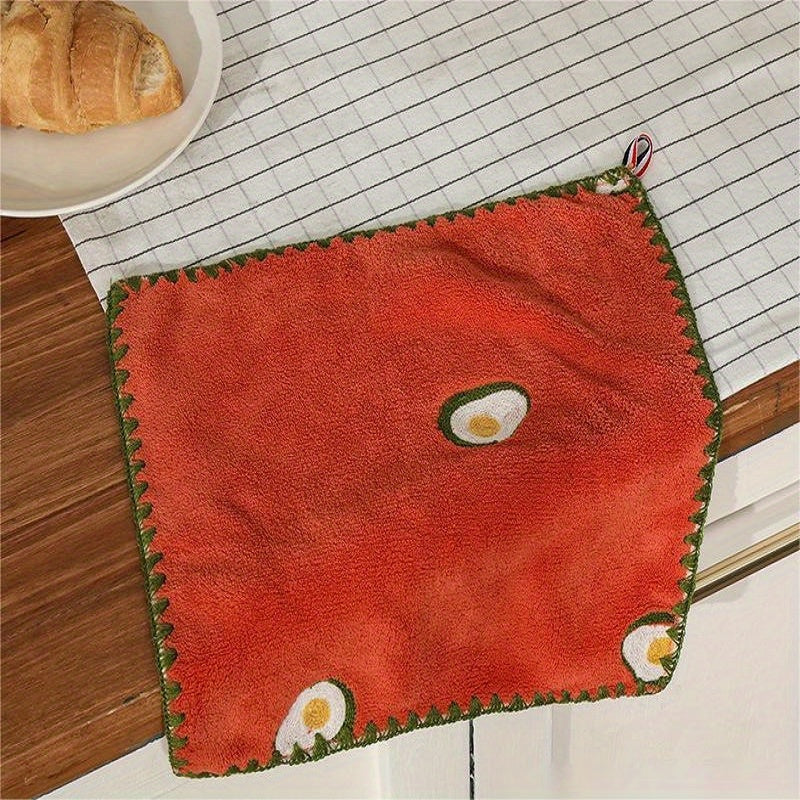 Embroidered Square Towel Hangable Absorbent Towel Skin Friendly Soft Square
