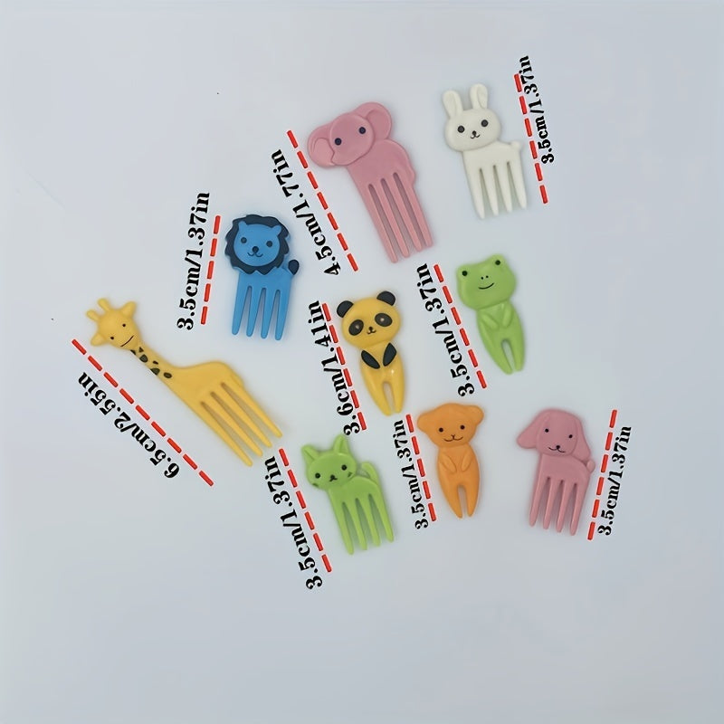 10pcs Animal Fruit Fork Set Christmas Party Snack Cake Dessert Food Fork