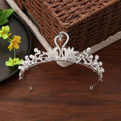 Faux Pearl Rhinestone Crown - 18 Years Old Adult Party Princess Tiara