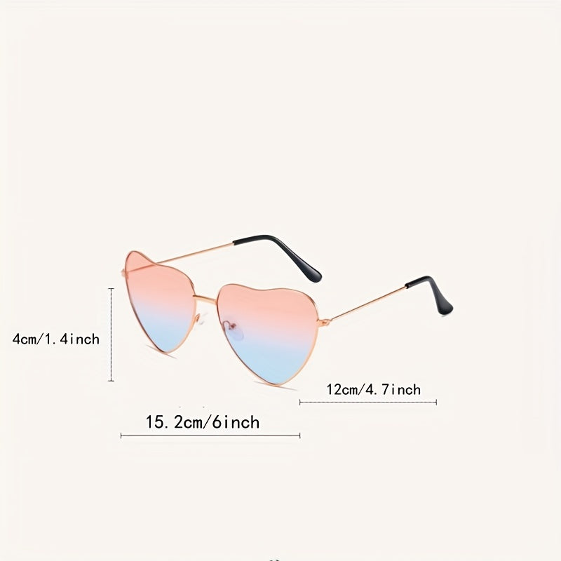 Men's Heart Shaped UV400 Metal Sunglasses for Outdoor Beach