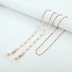 Crystal Glass Cuboid Glasses Chain and Mask Holder Necklace