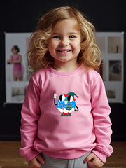 Cartoon Graphic Crew Neck Long Sleeve Sweatshirt for Kids