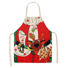 Linen Christmas Apron Unisex Adjustable Cooking Apron