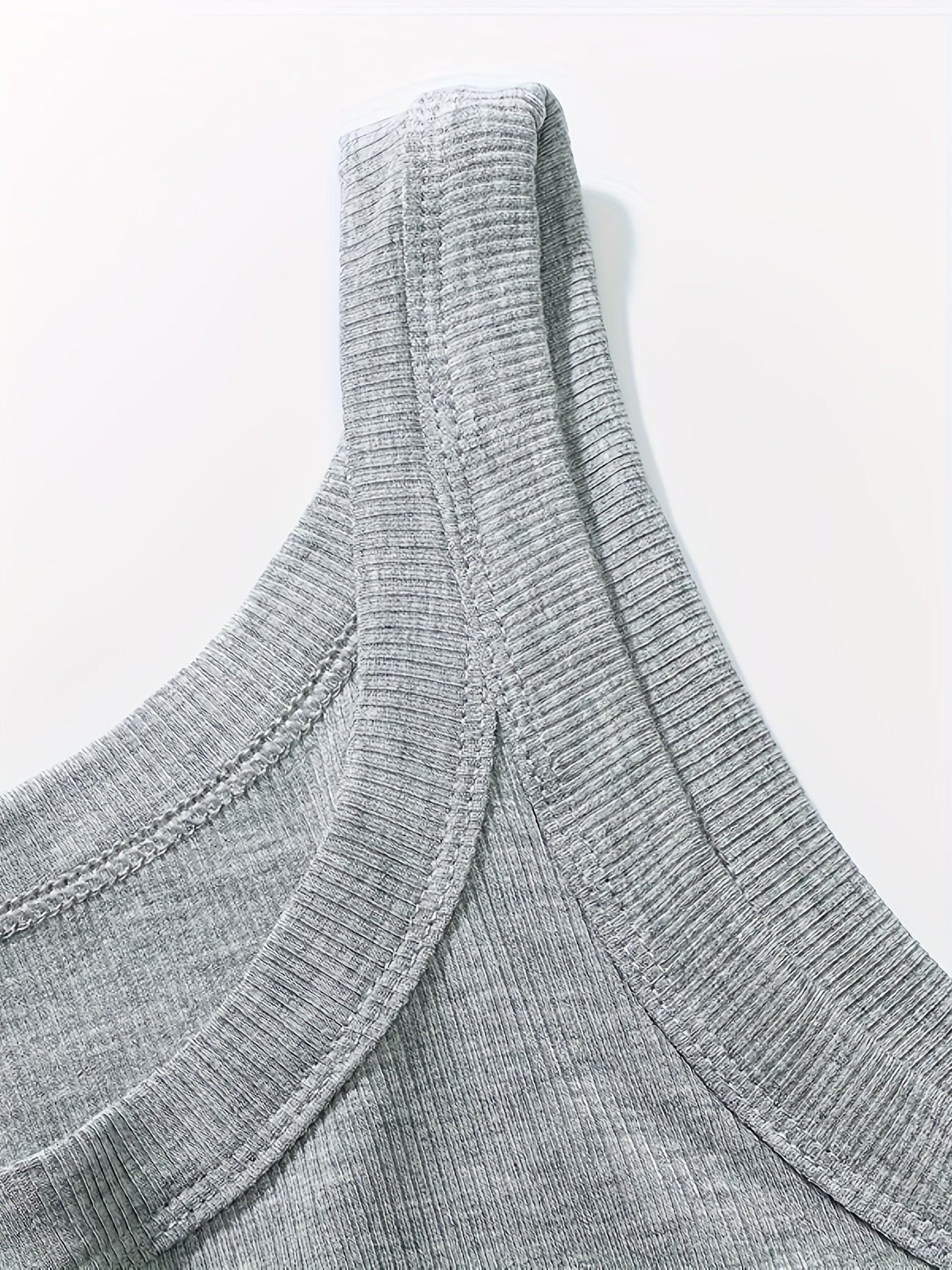 3pcs Ribbed Tank Tops Crew Neck All match Women's Lingerie