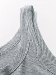 3pcs Ribbed Tank Tops Crew Neck All match Women's Lingerie