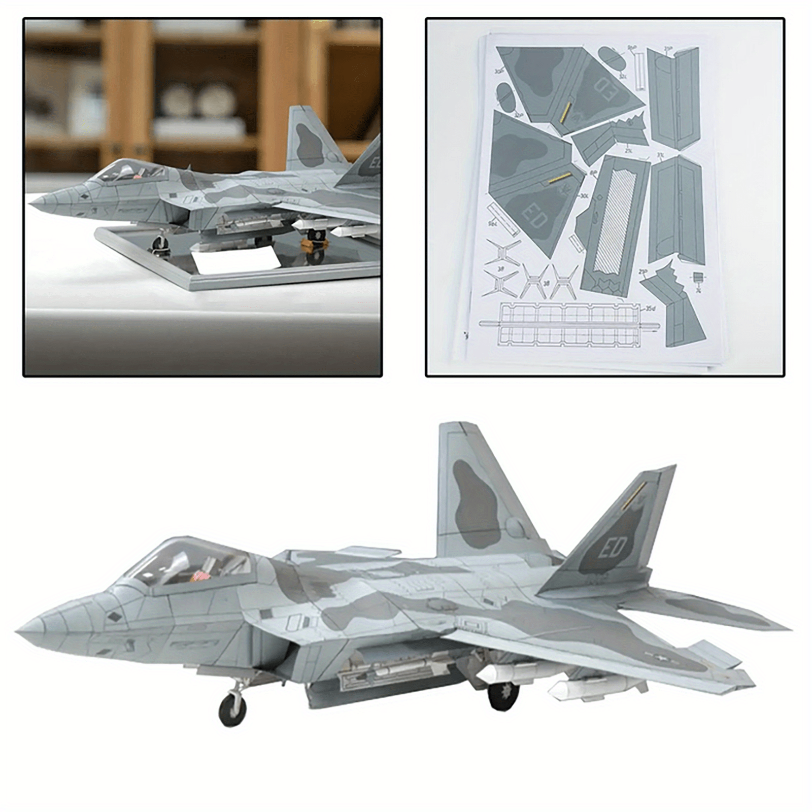 1:33 Scale F-22 Fighter Paper Craft Building Set
