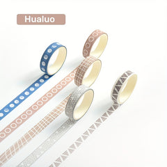 5 Rolls Washi Tape Set Decorative Scrapbook Tape 10mm Wide Colorful Style