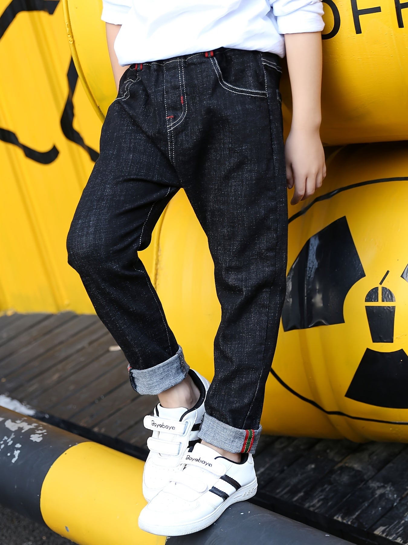 Boys Classic Denim Long Pants With Pocket Kids Clothing