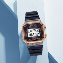Boys Square Sports Luminous Alarm Multifunctional Watch