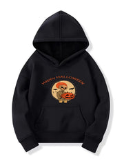 Skeleton Pumpkin Halloween Pattern Hoodie Sweatshirt for Girls