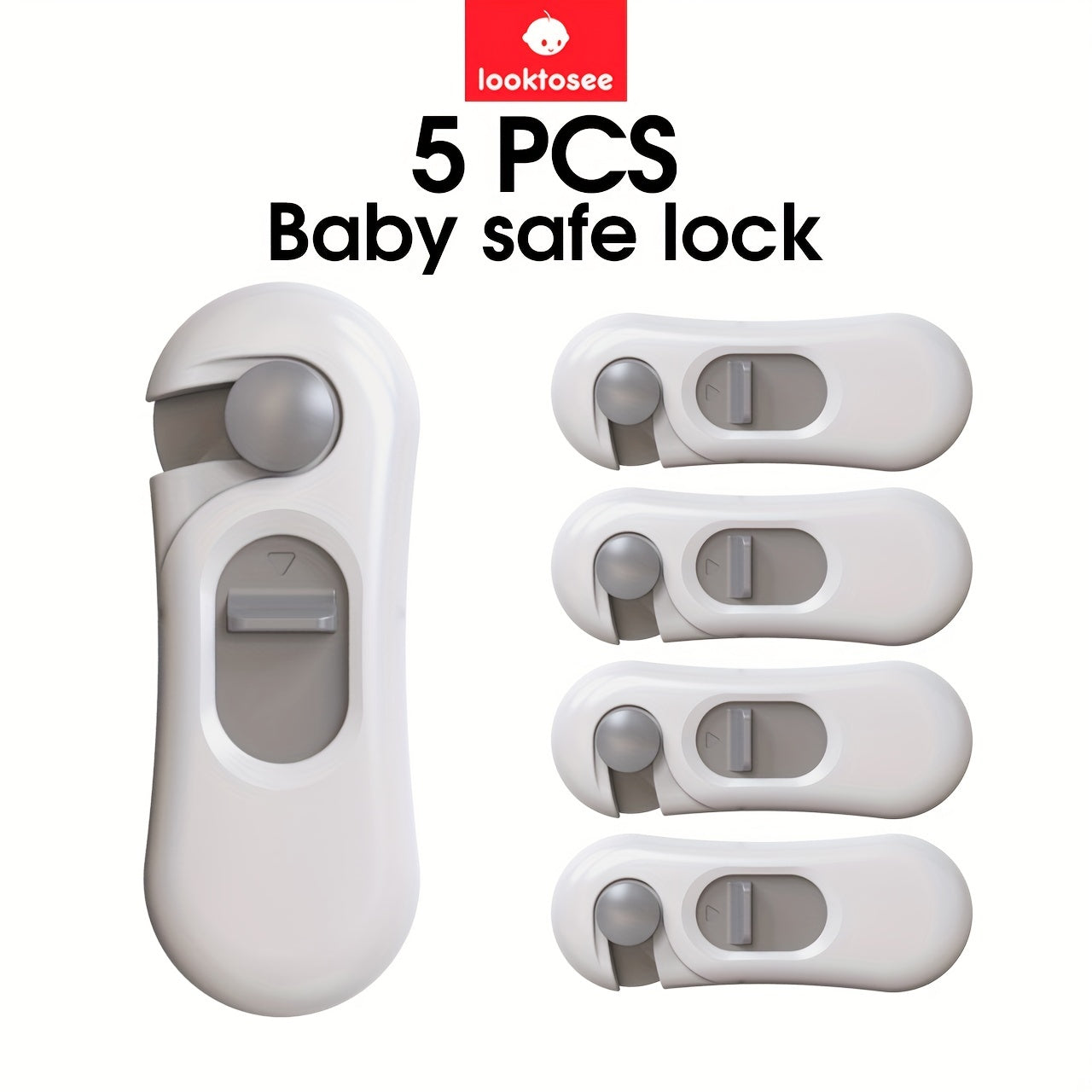 5pcs Child Safety Locks Cabinet Locks Baby Proofing Square Design