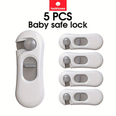 5pcs Child Safety Locks Cabinet Locks Baby Proofing Square Design