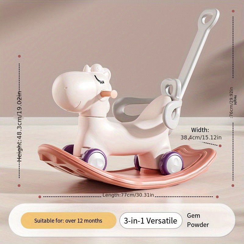 3-in-1 Shaking Horse Baby Toy Scooter Hand Push Walking Year Gift Children's Dua