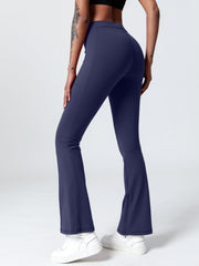 High Waist Flare Leg Yoga Pants with Pocket