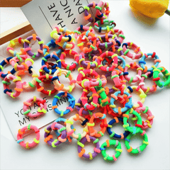 Colorful Elastic Hair Ties For Girls Soft Knotted Rubber Hair Ropes