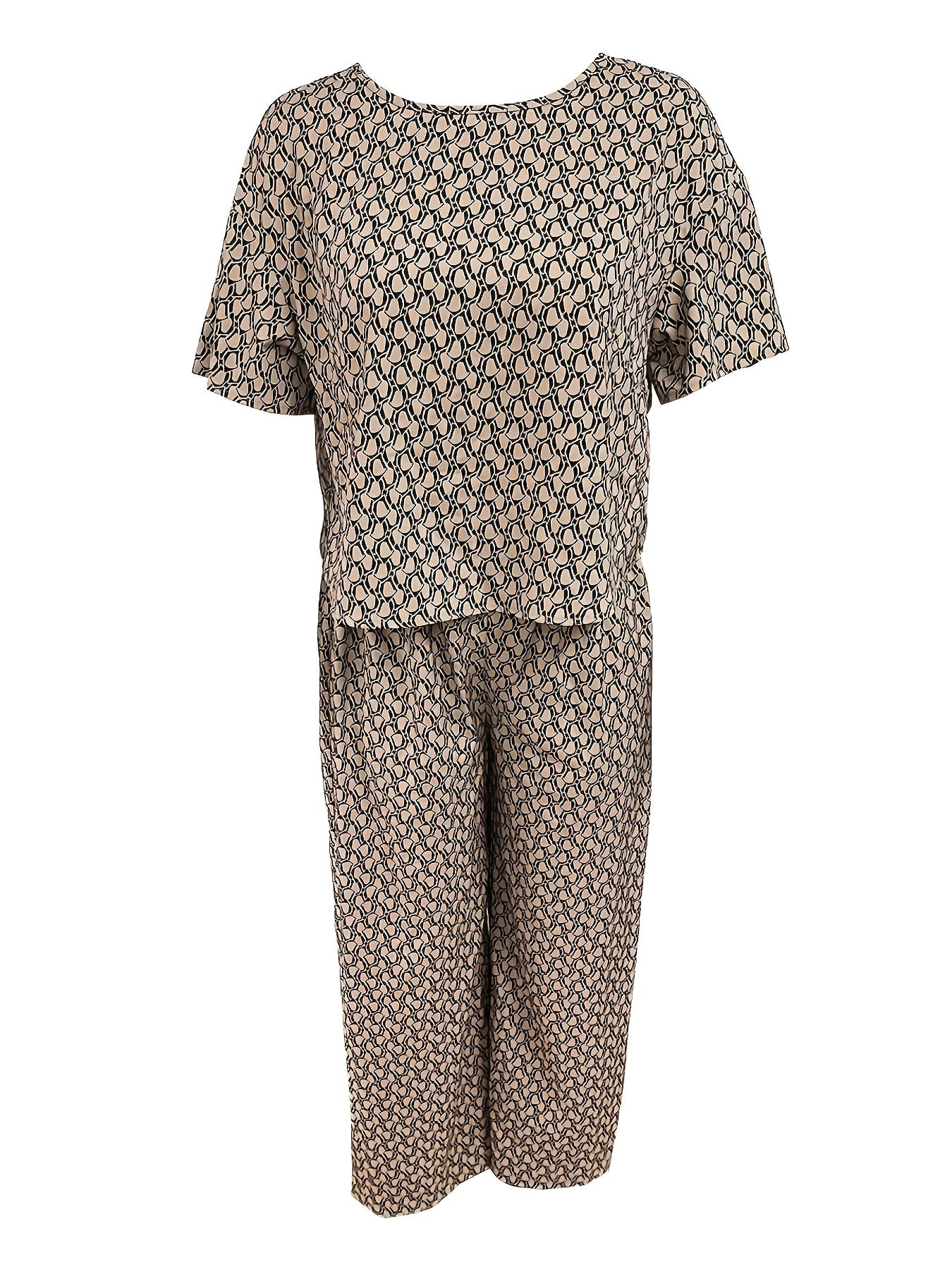 Two piece Set Short Sleeve Top & Wide Leg Pants Outfits