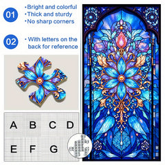 1000pcs Floral Stained Glass Door Jigsaw Puzzle