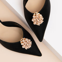Faux Pearl & Rhinestone Shoe Buckles For Wedding High Heels