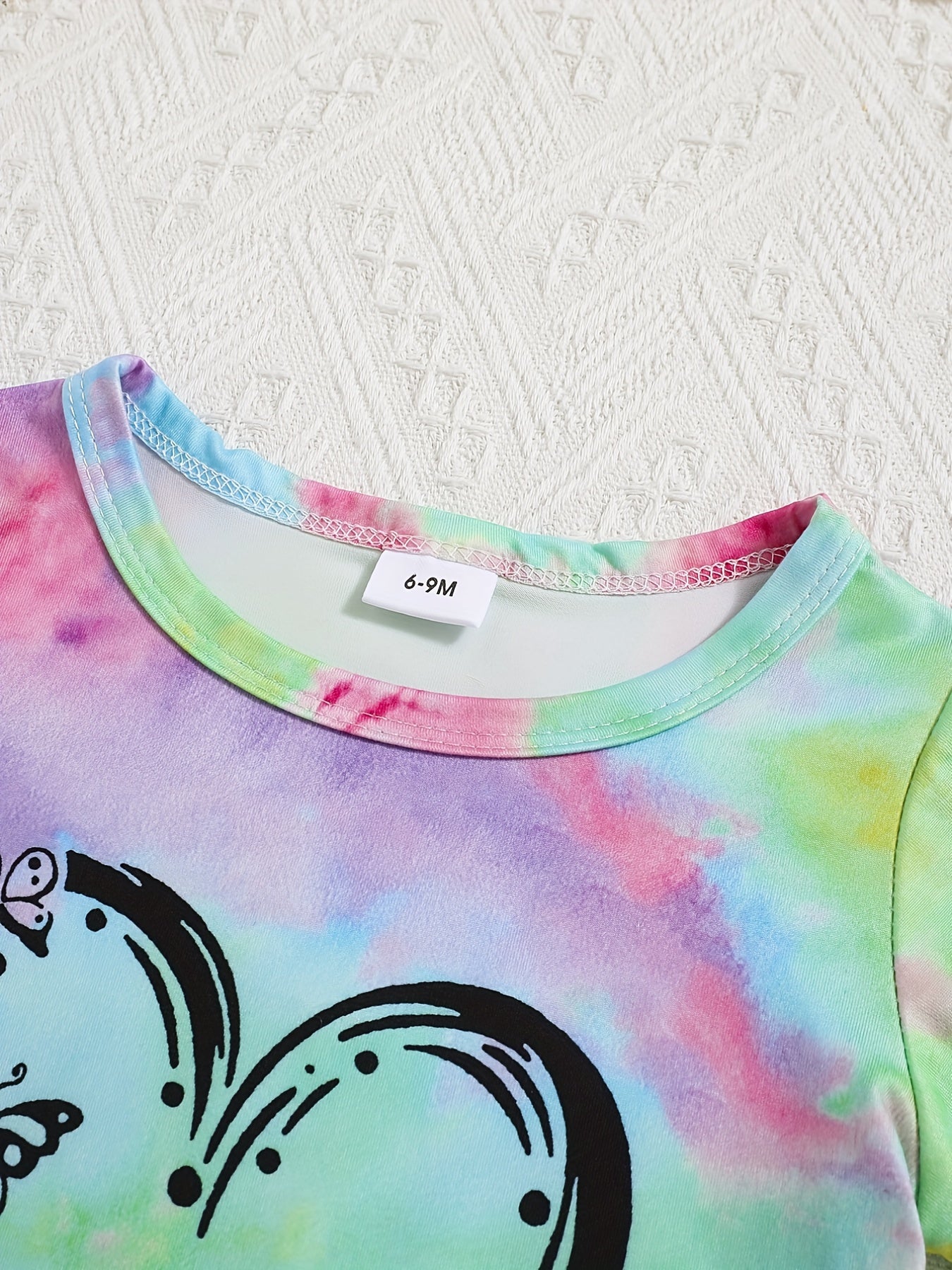 Tie Dye Baby Girl's T shirt Kid's Cartoon Top