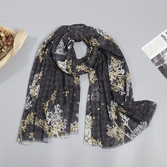Vintage Floral Tree Print Scarf Hijab Shawl