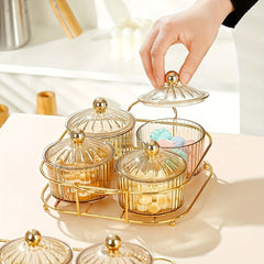 Clear Chip And Dip Serving Set With Tray Snack Candy Fruit Nut Serving Platter