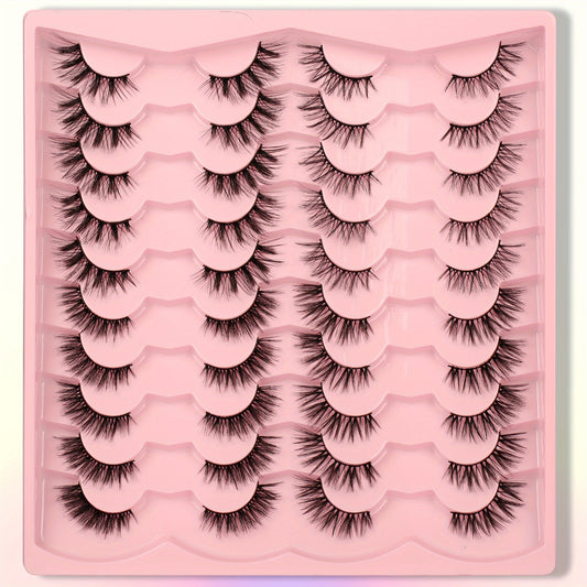 4 Styles False Eyelashes Natural Look Wispy Cat Eye Lashes 3D Fluffy Half Lashes