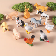 12pcs Animals Mini Farm Animal Figurines Plastic Educational Toys Gift
