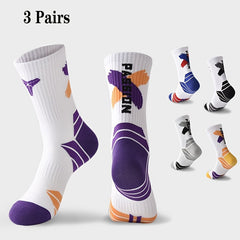 3 Pairs Men's Mid Crew Sport Socks Nylon Blend Sweat Absorbing Comfy Breathable