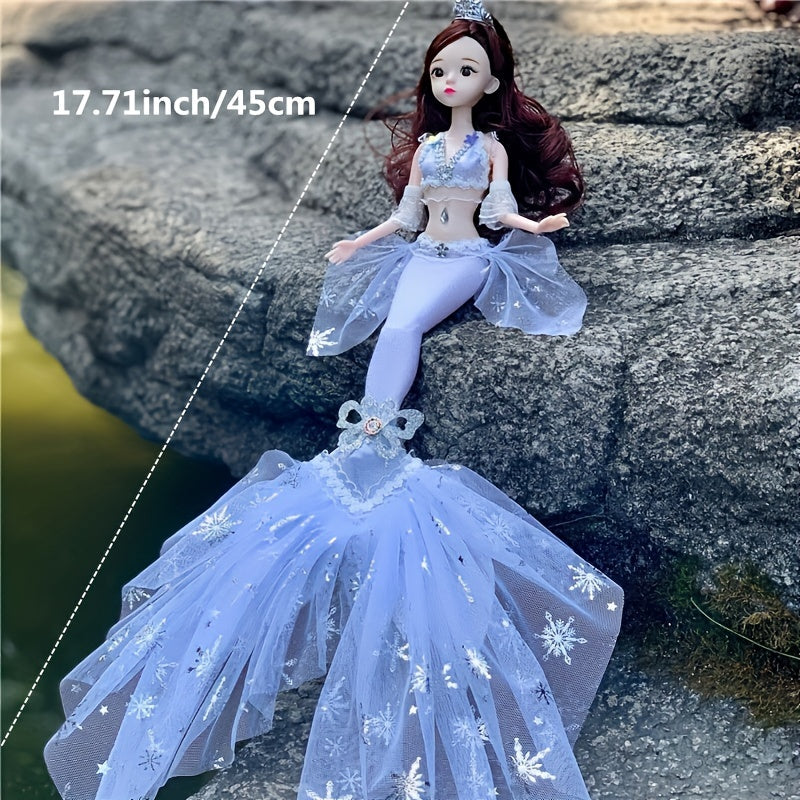17" Princess Mermaid Doll Girl Birthday Gift Toy Play House Dress Up Decoration